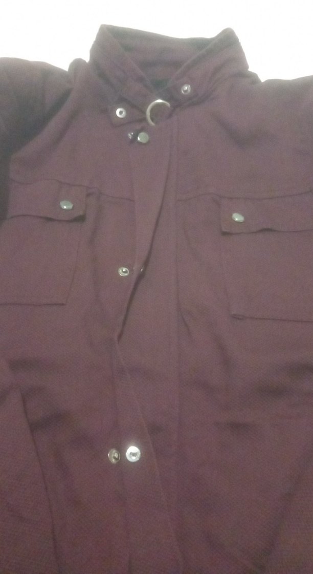 Bordo Süet Erkek Biker Ceket Fermuarlı - Görsel 2