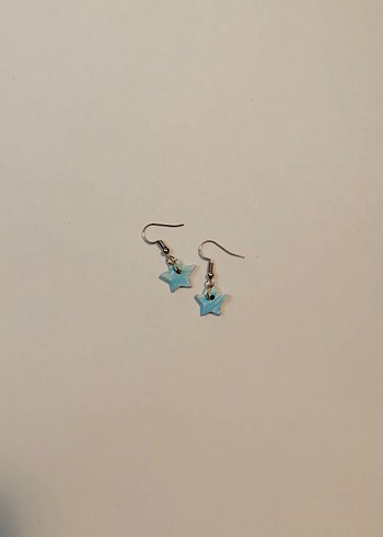 Mavi beyaz tonda Yıldız Minimal Küpe - Görsel 2