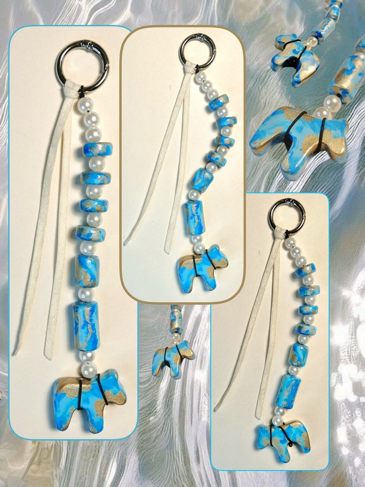 Turkuaz Boncuklu Bohem Anahtarlık - Görsel 2