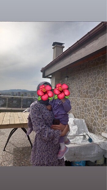 s Beden mor Renk Tesettür şifon elbise