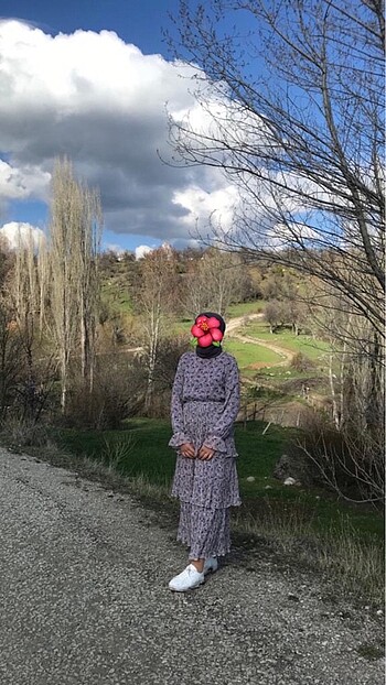 s Beden Tesettür şifon elbise