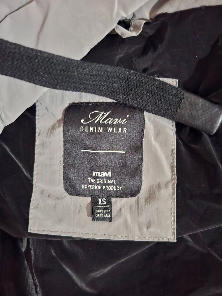 Gri Kapüşonlu Kadın Kışlık Mont - Görsel 3