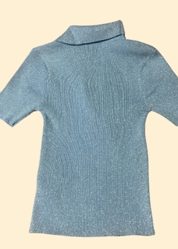 Bebek mavisi simli bluz - Görsel 2