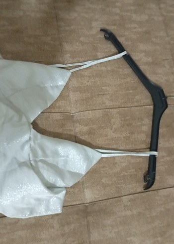 saten simli gri  mini fırfırlı abiye - Görsel 2