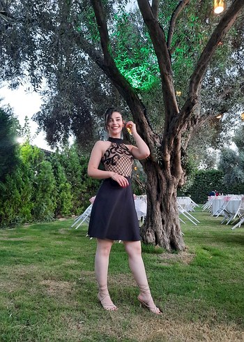 Dantel Detaylı Mini Bohem Elbise - Görsel 3