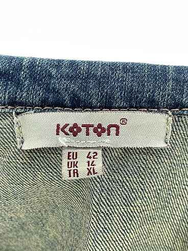 42 Beden mavi Renk Koton Deri Ceket %70 İndirimli.