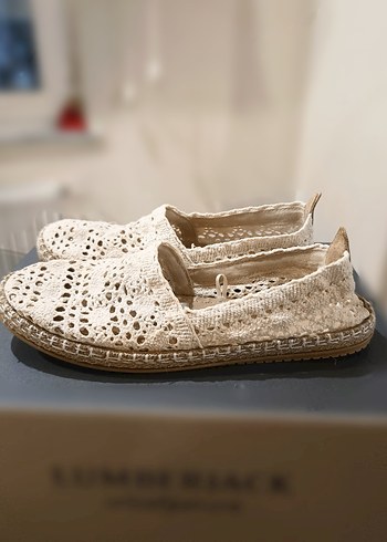 KOOR Bej Hasır Tabanlı Dantel Detaylı Espadril - Görsel 7