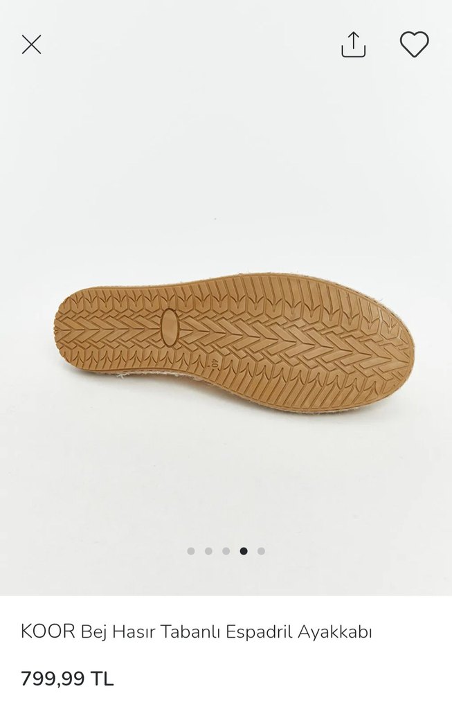 KOOR Bej Hasır Tabanlı Dantel Detaylı Espadril - Görsel 5