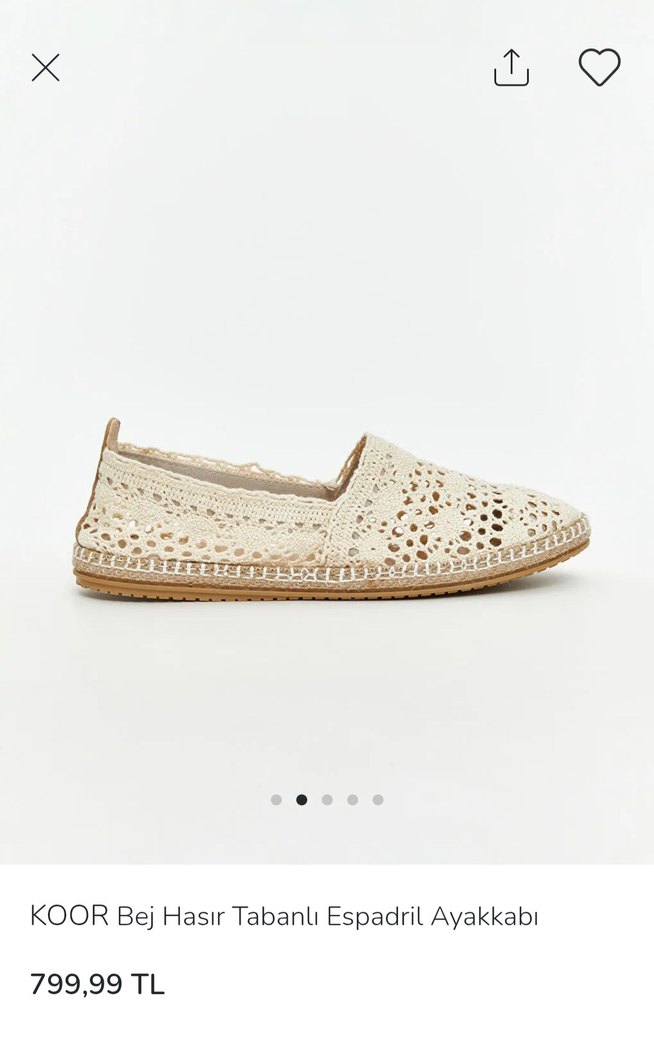 KOOR Bej Hasır Tabanlı Dantel Detaylı Espadril - Görsel 3
