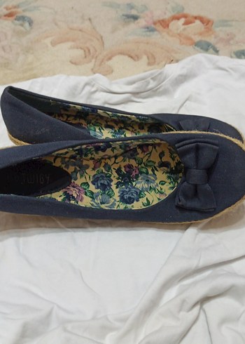 Twıgy mark  Dolgu Topuk keten ayakkabı - Görsel 4