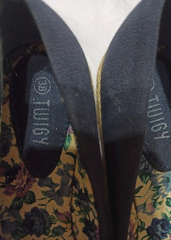 Twıgy mark  Dolgu Topuk keten ayakkabı - Görsel 3