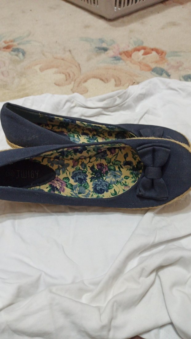 Twıgy mark  Dolgu Topuk keten ayakkabı - Görsel 4