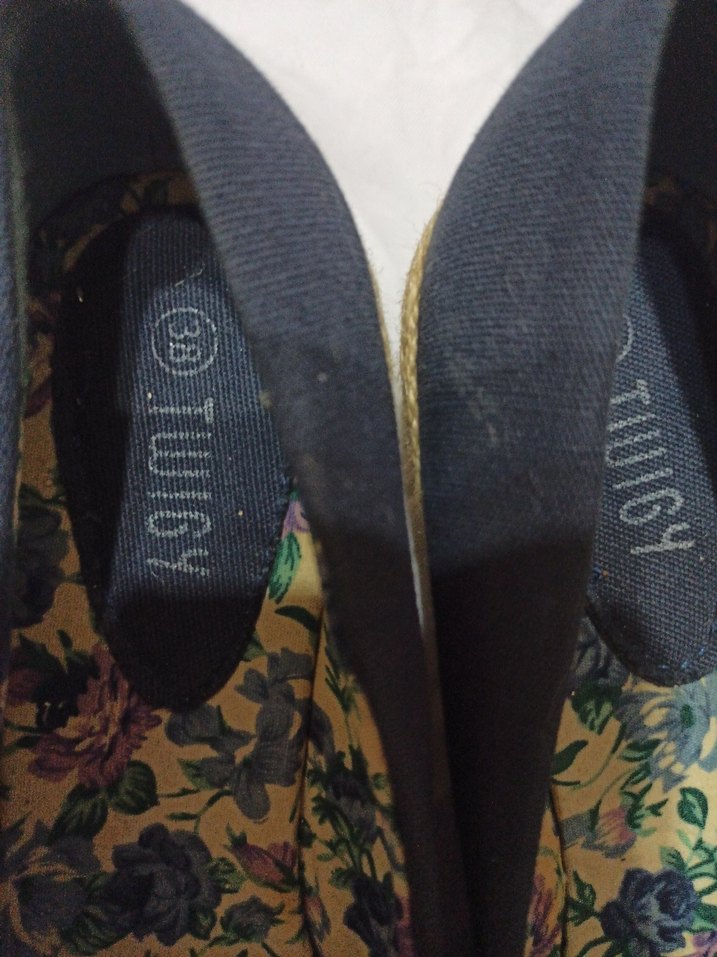 Twıgy mark  Dolgu Topuk keten ayakkabı - Görsel 3