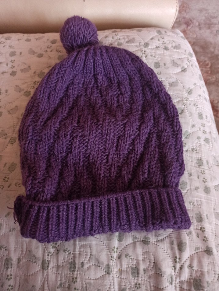 Mor Örgülü Kadın Bere - Görsel 2