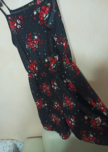 Çiçek Desenli Kadın Uzun Askılı Tulum - Görsel 3