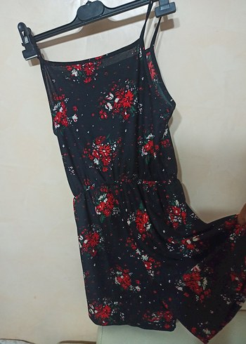 Çiçek Desenli Kadın Uzun Askılı Tulum - Görsel 4