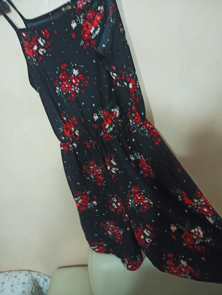 Çiçek Desenli Kadın Uzun Askılı Tulum - Görsel 3