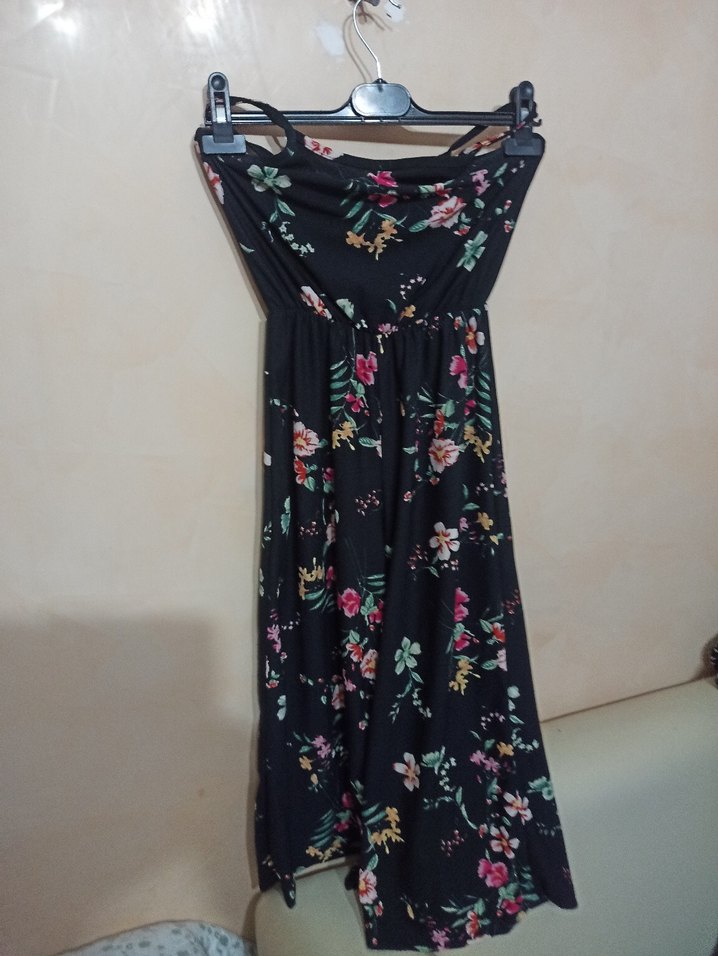 Çiçek Desenli Bohem Uzun Tulum - Görsel 3