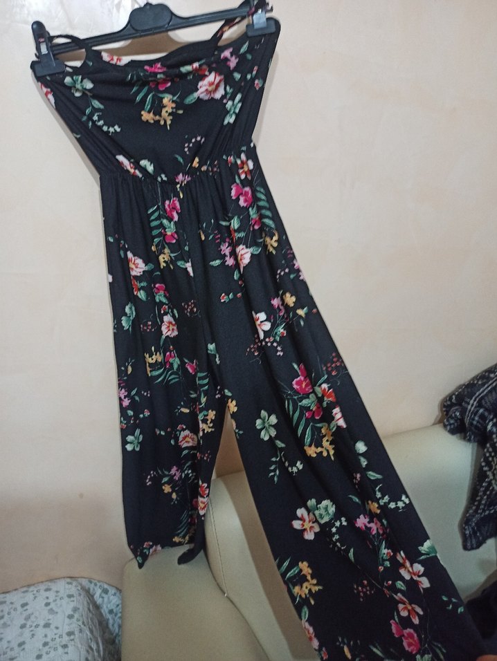 Çiçek Desenli Bohem Uzun Tulum - Görsel 2