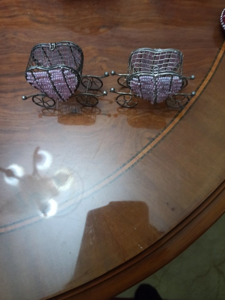 Mor İşlemeli Boncuklu süs - Görsel 3