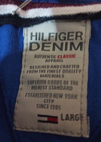 Tommy Hilfiger Mavi Denim Tişört - Görsel 6