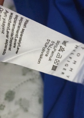 Tommy Hilfiger Mavi Denim Tişört - Görsel 5