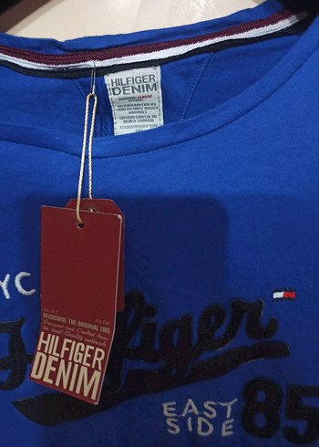 Tommy Hilfiger Mavi Denim Tişört - Görsel 2