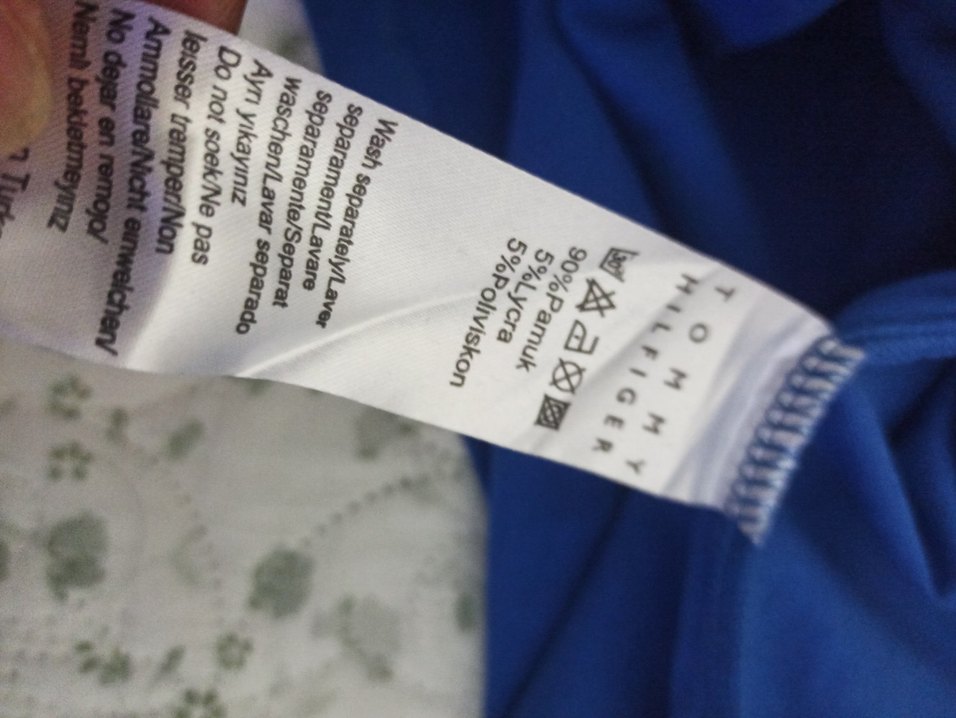 Tommy Hilfiger Mavi Denim Tişört - Görsel 5