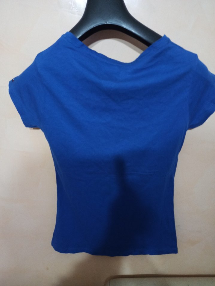 Tommy Hilfiger Mavi Denim Tişört - Görsel 4