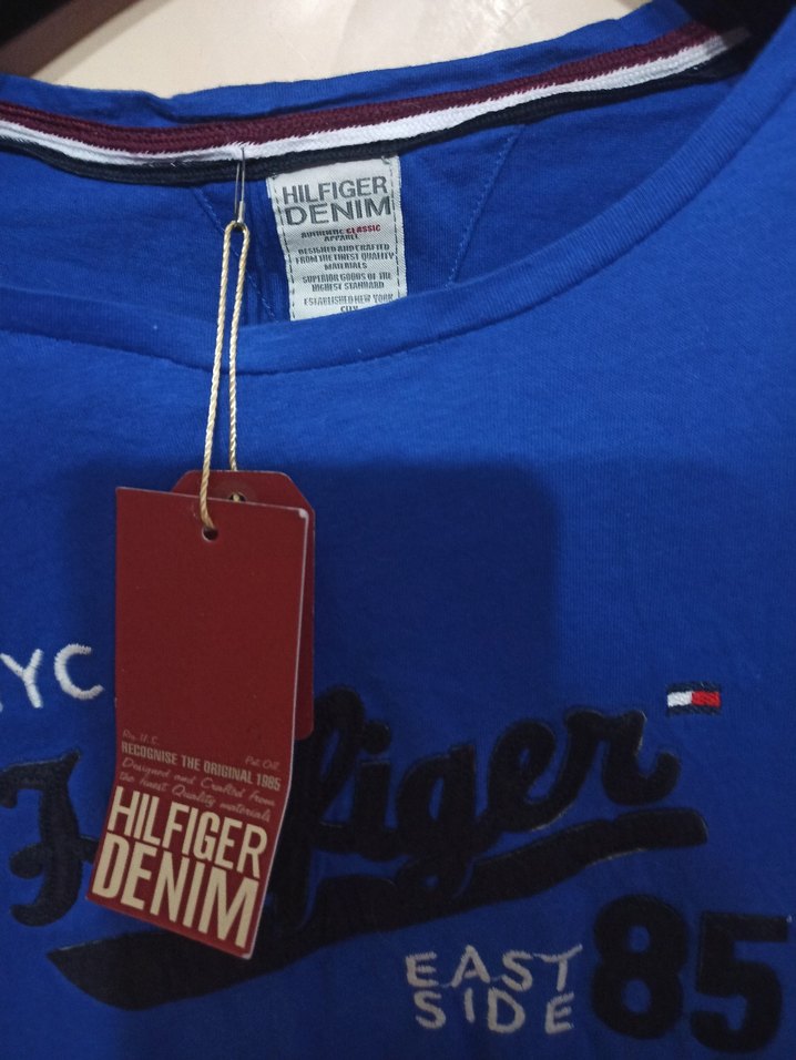 Tommy Hilfiger Mavi Denim Tişört - Görsel 2