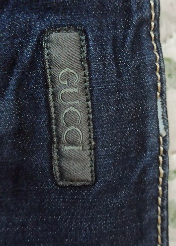 Gucci orijinal Lacivert Bol Kesim Midi Kot Pantolon - Görsel 6