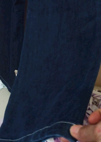 Gucci orijinal Lacivert Bol Kesim Midi Kot Pantolon - Görsel 9
