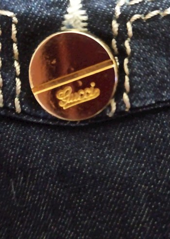 Gucci orijinal Lacivert Bol Kesim Midi Kot Pantolon - Görsel 5