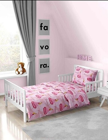 Prenses Model Tek Kişilik Düz Çarşaflı Nevresim Takımı Paket İçe