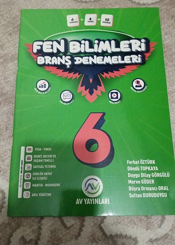 Fen Bilimleri 6. Sınıf Branş Denemeleri Kitabı
