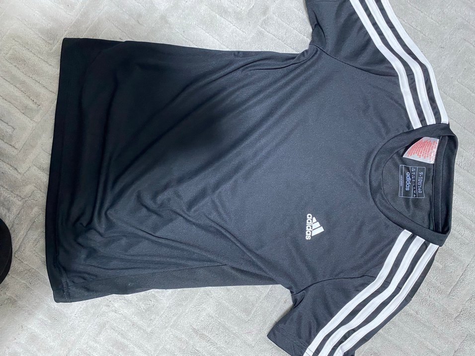 Unisex Siyah Kısa Kollu Adidas Tişört - Görsel 3