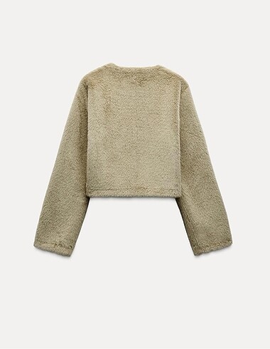m Beden camel Renk Zara peluş crop cekey