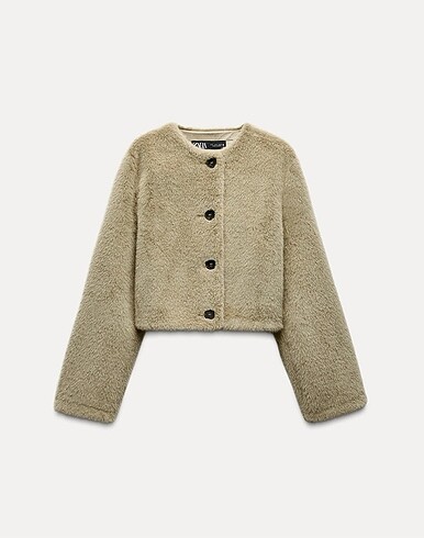 m Beden Zara peluş crop cekey