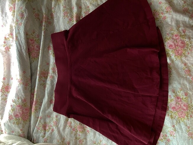 xs Beden Bordo Pileli Etek
