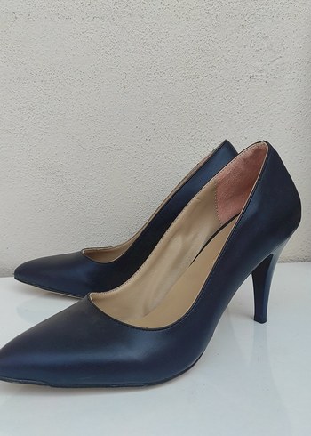 Diğer Klasik Mavi Stiletto Topuklu Kadın Ayakkabı