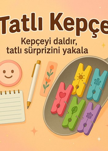 1 Süpriz Tatlı Kepçe (Renkli Mandal)