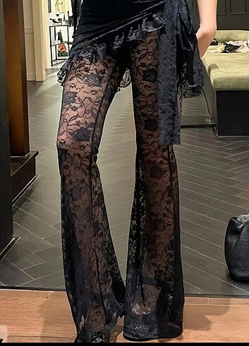 Gotik dantelli şık pantolon