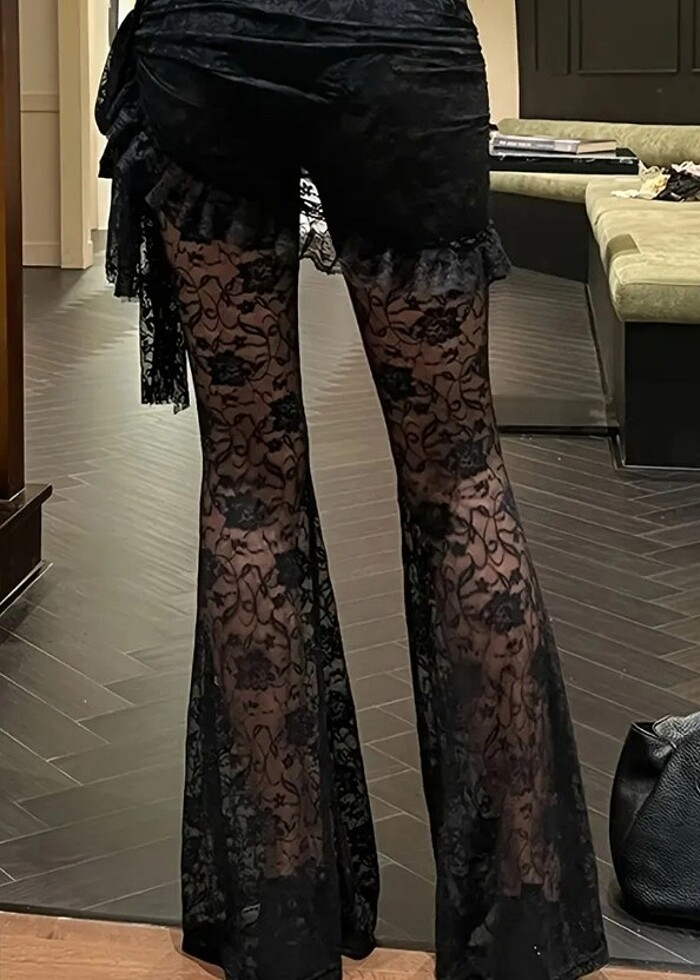 Gotik dantelli şık pantolon - Görsel 2