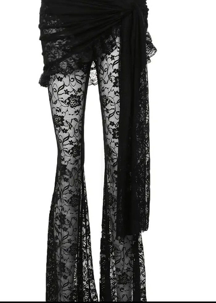 Gotik dantelli şık pantolon - Görsel 4