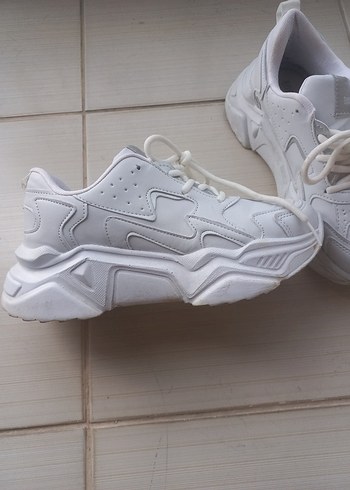 Tony Black 37 Numara Platform Topuklu Beyaz Kadın Spor Ayakkabı
