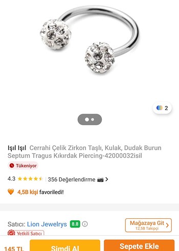 Taşlı Piercing - Görsel 2