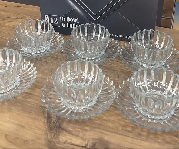 12 parça kristal kesme çerezlik takımı