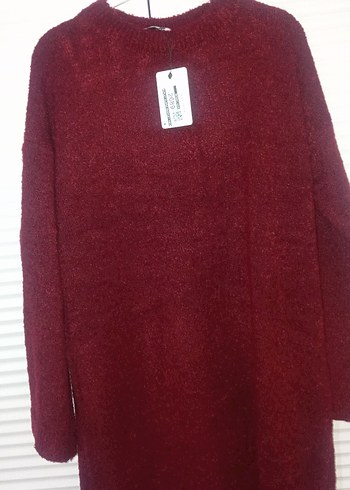 Bordo buklet kışlık elbise - Görsel 3