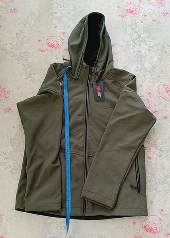 Fermuarlı Kapüşonlu Unisex Yeşil Mont