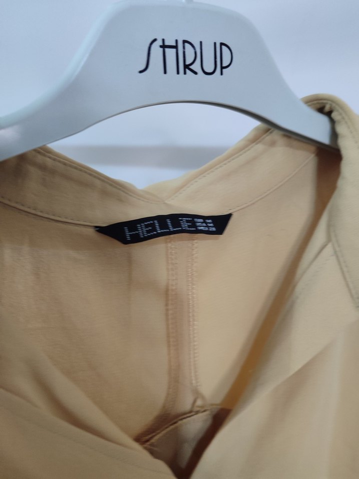 Bej Kısa Kollu Keten Gömlek - Görsel 3